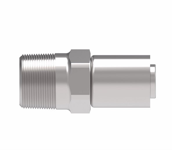 FC9846-0606S Aeroquip by Danfoss | Male Pipe PTFE Crimp Fitting | FC Series | Complete Fitting | -06 Male Pipe x -06 Hose Barb | Steel