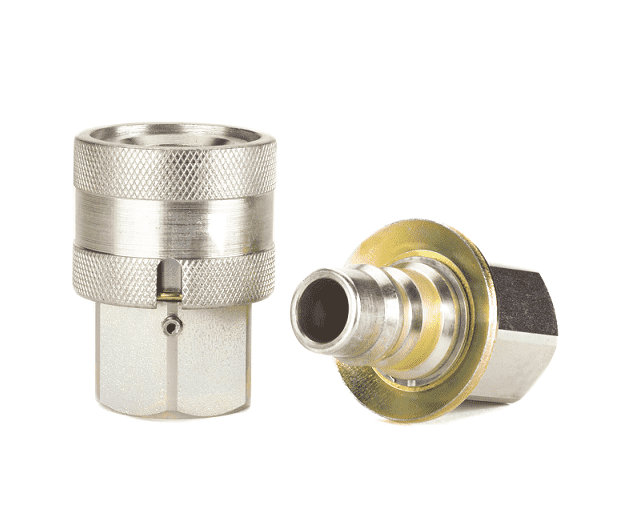 FD69-1000-060806 Hansen® by Danfoss | Quick Disconnect Coupling | FD69 Series | 1/2" Female NPT x 1/2" Female NPT x 3/8" Water Blast | Complete Plug and Socket Set | NBR Seal | Steel