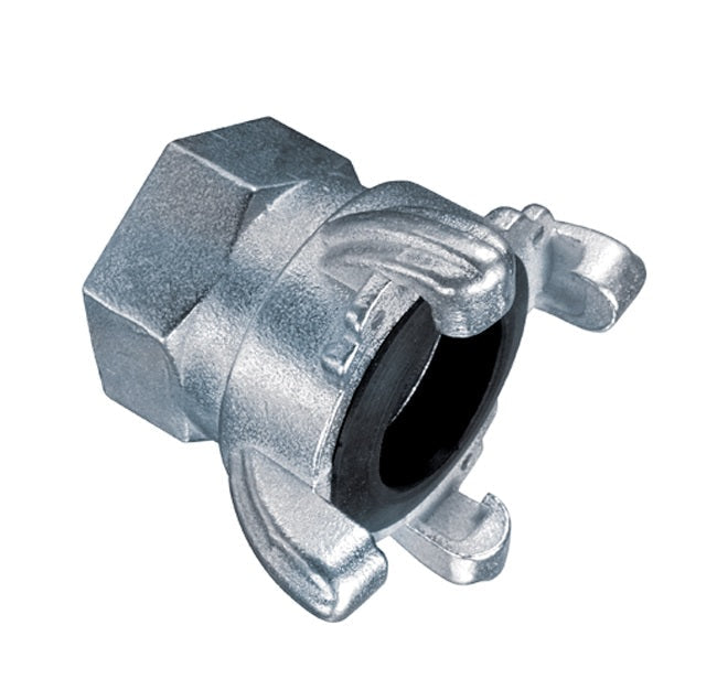 FE-200 by Kuriyama | FE Series | Female Threaded Universal Air Hose Coupling | 4 Lug | 2" Female NPT | Zinc Plated Carbon Steel
