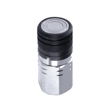 6FFS25BS Hansen® by Danfoss | Quick Disconnect Coupling | FF Series | 1/4" Female BSPP x 1/4" ISO 16028 Flat Face | Socket | NBR+AU Seal | Steel