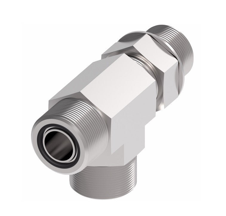 FF1865T1220S Aeroquip by Danfoss | ORS/ORS/SAE O-Ring Boss (adj.) Run Tee Adapter | -12 Male O-Ring Face Seal x -12 Male O-Ring Face Seal x -20 Male SAE O-Ring Boss | Steel