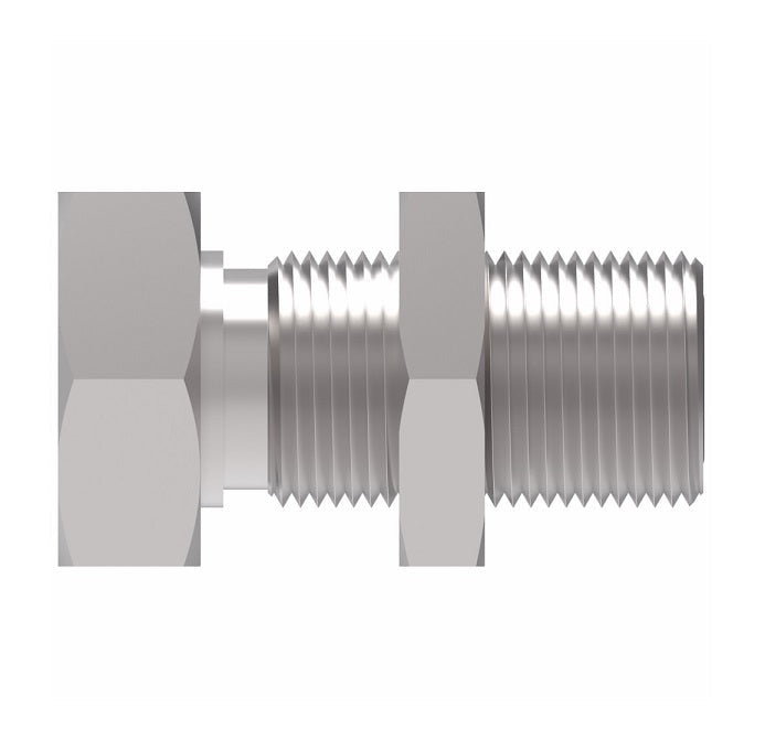 FF1922T0606S Aeroquip by Danfoss | ORS Bulkhead Male / Braze Adapter | -06 Male O-Ring Face Seal Bulkhead x -06 Braze End | Steel