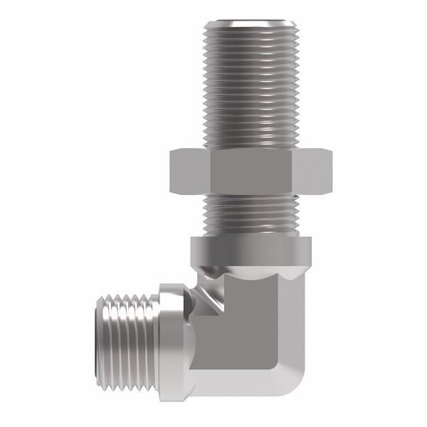 FF2030T1616S Aeroquip by Danfoss | ORS Male/ORS Male 90° Elbow Bulkhead Adapter | -16 Male O-Ring Face Seal x -16 Male O-Ring Face Seal | Steel