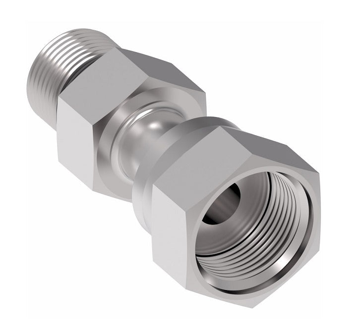 FF2130T1212S Aeroquip by Danfoss | ORS Female Swivel/SAE O-Ring Boss Adapter | -12 Female O-Ring Face Seal Swivel x -12 Male SAE O-Ring Boss | Steel