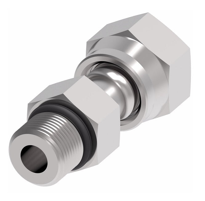 FF2130T2020S Aeroquip by Danfoss | ORS Female Swivel/SAE O-Ring Boss Adapter | -20 Female O-Ring Face Seal Swivel x -20 Male SAE O-Ring Boss | Steel