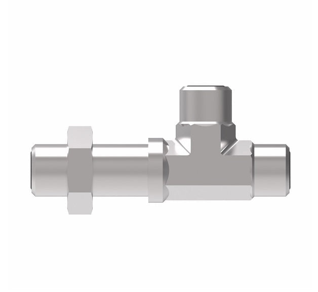 FF2174T2020S Aeroquip by Danfoss | ORS Male/ORS Male/ORS Male Bulkhead Run Tee Adapter | -20 Male O-Ring Face Seal x -20 Male O-Ring Face Seal x -20 Male O-Ring Face Seal | Steel