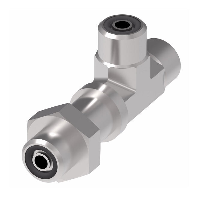 FF2174T0808S Aeroquip by Danfoss | ORS Male/ORS Male/ORS Male Bulkhead Run Tee Adapter | -08 Male O-Ring Face Seal x -08 Male O-Ring Face Seal x -08 Male O-Ring Face Seal | Steel