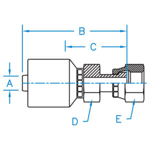 FFX-12-10-W by Kurt Hydraulics | Jump Size | Female O-Ring Face Seal | Swivel | for 3/4" Hose ID