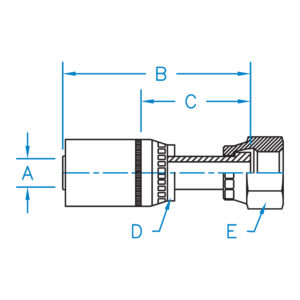 FFXT-04-04 by Kurt Hydraulics | Female O-Ring Face Seal | Swivel Long | for 1/4" Hose ID