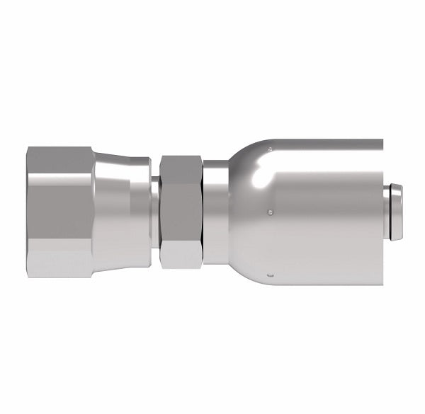 FJ3114-0404S Aeroquip by Danfoss | Female 37° JIC Swivel 100R5 Crimp Fitting | FJ Series | -04 Female 37° JIC Swivel x -04 Hose Barb | Steel