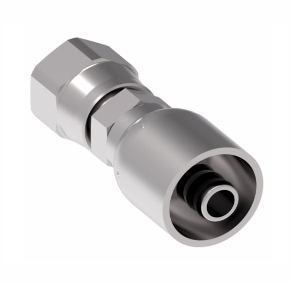 FJ3114-1010S Aeroquip by Danfoss | Female 37° JIC Swivel 100R5 Crimp Fitting | FJ Series | -10 Female 37° JIC Swivel x -10 Hose Barb | Steel