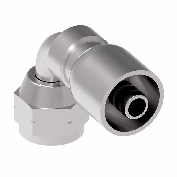 FJ3247-1212S Aeroquip by Danfoss | Female SAE 45° Swivel 90° Elbow 100R5 Crimp Fitting | FJ Series | -12 Female SAE 45° Swivel x -12 Hose Barb | Steel