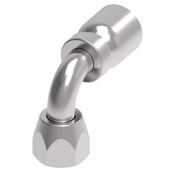 FJ3250-1212S Aeroquip by Danfoss | Female 37° JIC Swivel 90° Elbow 100R5 Crimp Fitting | FJ Series | -12 Female 37° JIC Swivel x -12 Hose Barb | Steel