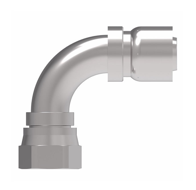 FJ3250-2424S Aeroquip by Danfoss | Female 37° JIC Swivel 90° Elbow 100R5 Crimp Fitting | FJ Series | -24 Female 37° JIC Swivel x -24 Hose Barb | Steel