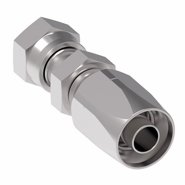 FJ9732-0404S Aeroquip by Danfoss | Female ORS Swivel 100R2 Skive Style Reusable Hose Fitting | FJ Series | -04 Female O-Ring Face Seal Swivel x -04 Reusable Hose End | Steel