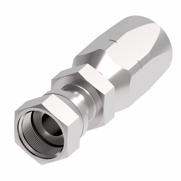 FJ9732-0606S Aeroquip by Danfoss | Female ORS Swivel 100R2 Skive Style Reusable Hose Fitting | FJ Series | -06 Female O-Ring Face Seal Swivel x -06 Reusable Hose End | Steel