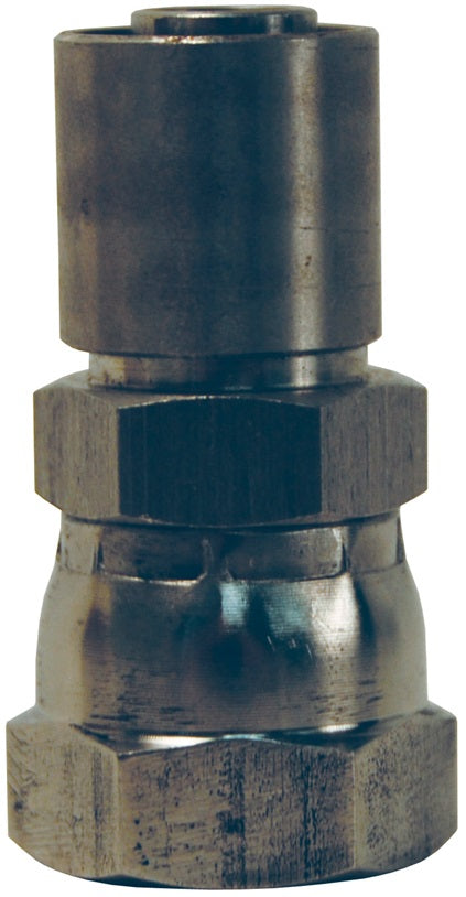 FJS-06-06 by Dixon Valve | Crimp Fitting for PTFE Hose | with Crimp Collar | 3/8" Female JIC Swivel x -06 Hose Size | 304 Stainless Steel