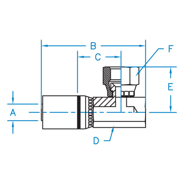 FJX90B-12-16 by Kurt Hydraulics | Jump Size | Female JIC | 90° Elbow | Swivel | Block Style | for 3/4" Hose ID