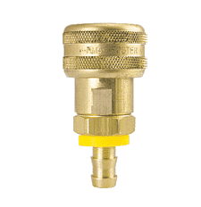 FM1814W by ZSi-Foster | Quick Disconnect | 1-Way Automatic Socket | Buna-N Seal | For Water | Push-On Hose Stem | 1/2" ID | Brass/Stainless Steel