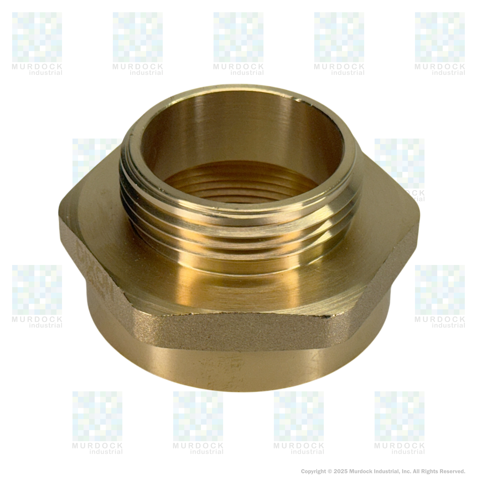FM2015F Dixon Cast Brass Female to Male Hex Nipple - Increaser / Reducer - 2" Female NPT x 1-1/2" Male NST(NH)