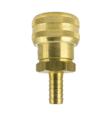 FM6906W by ZSi-Foster | Quick Disconnect | 1-Way Automatic Socket | Buna-N Seal | For Water | Hose Stem | 3/4" ID | Brass/Stainless Steel
