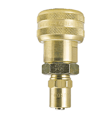 FMSB7-4 by ZSi-Foster | Quick Disconnect | 1-Way Automatic Socket | 1/4" ID x 5/8" OD | Reusable Hose End | Brass