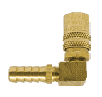 BLFS214 by ZSi-Foster | Quick Disconnect | FJT Series | 1/4" Series | Straight Thru Socket | 1/4" ID | Hose Stem | Ball Lock | 90° Elbow | Brass