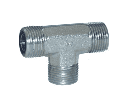 FS2603-6 Dixon Valve Zinc Plated Steel 11/16"-16 Male Flat Face x 11/16"-16 Male Flat Face x 11/16"-16 Male Flat Face Union Tee
