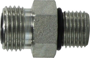 FS6400O86 by Midland | Hydraulic Male ORSF to ORB Connector | 13/16-16 Male O-Ring Face Seal x 9/16-18 Male O-Ring Boss | Steel
