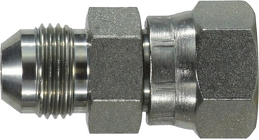 FS650444 by Midland | Hydraulic JIC to Flat Face Swivel | 7/16-20 Male JIC 37° Flare x 9/16-18 Female O-Ring Face Seal | Steel