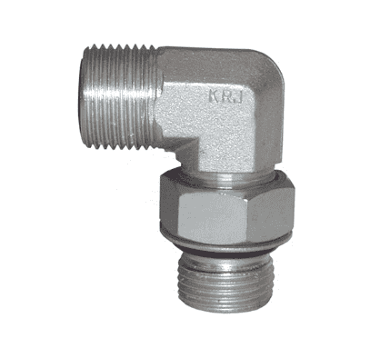 FS6801-8-8 Dixon Valve Zinc Plated Steel 13/16"-16 Male Flat Face x 3/4"-16 Male SAE O-Ring Boss 90 deg. Elbow