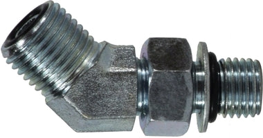 FS68021010 by Midland | Hydraulic ORFS to ORB | 1-14 Male O-Ring Face Seal x 7/8-14 Male O-Ring Boss | 45° Elbow | Steel