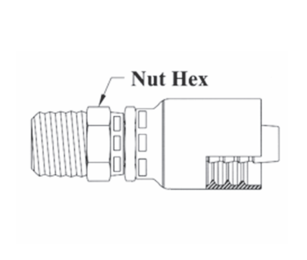GC04-6x8 by Couplamatic | Grip Crimp Coupling | 3/8" Hose ID x 1/2-14 Thread Size Male Swivel NPTF | Straight | Trivalent Zinc Plating | Pack of 20