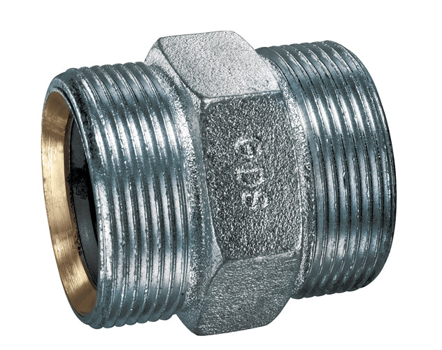 GDS-150 Alfagomma by Kuriyama | GDS Series | Ground Joint Double Spud with Copper Seal | 1-1/2" Male NPS x 1-1/2" Male NPS | Plated Ductile Iron