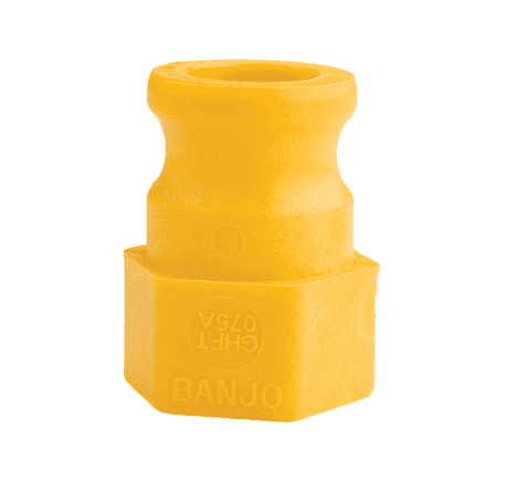 GHFT075A by Banjo | Garden Hose Fitting Part A | 3/4" Male Adapter x 3/4" Female GHT | 225 PSI | Yellow | Polypropylene | Pack of 10