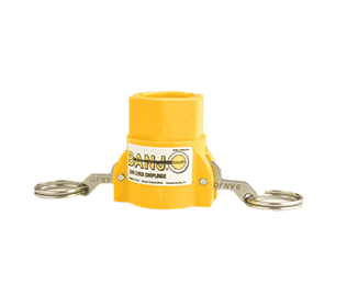 GHFT075D by Banjo | Garden Hose Fitting | Part D | 3/4" Female Coupler x 3/4" Female GHT | 300 PSI | Yellow | Polypropylene | Pack of 10