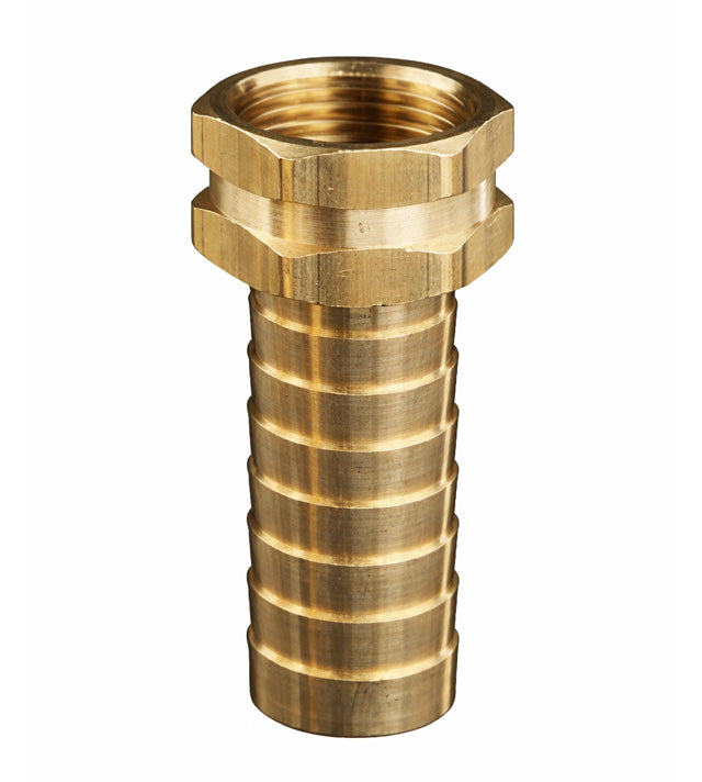 GHF-10 by Campbell Fittings | Garden Hose Couplings | Garden Hose Female | 5/8" Female GHT Thread x 5/8" Hose Barb | Straight | Brass | Pack of 25