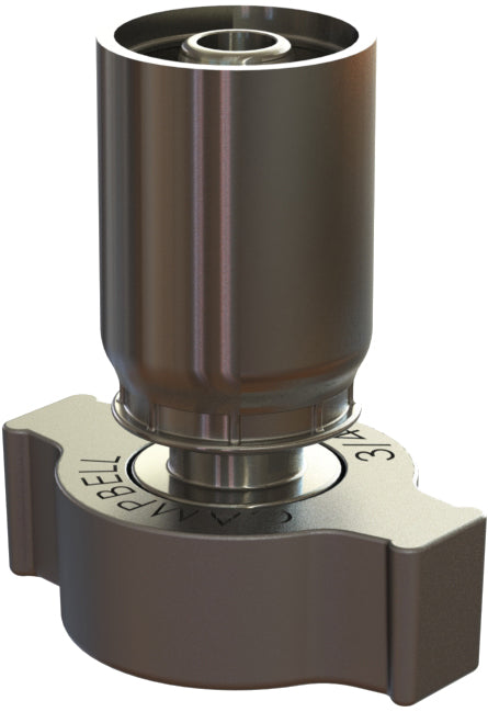 GJS-2V by Campbell Fittings | Ground Joint Coupling | Hose Stem | with staked on ferrule & wing nut | 1/2" Hose Size | Viton® Seal | Plated Steel