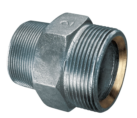 GMS-125 Alfagomma by Kuriyama | GMS Series | Ground Joint Male Spud with Copper Seal | 1-1/4" Male NPT x 1-1/4" Male NPS | Plated Ductile Iron