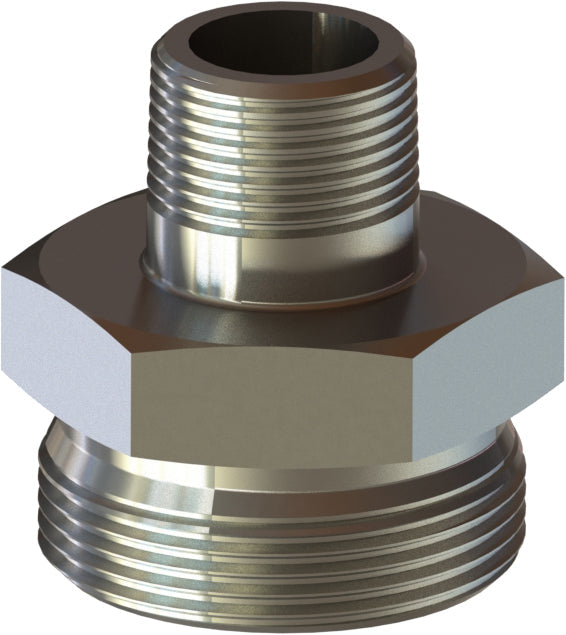 GMS-2 by Campbell Fittings | Ground Joint Coupling | Male Spud | 1/2" Male NPT Thread x Wing Nut Thread | Straight | Steel