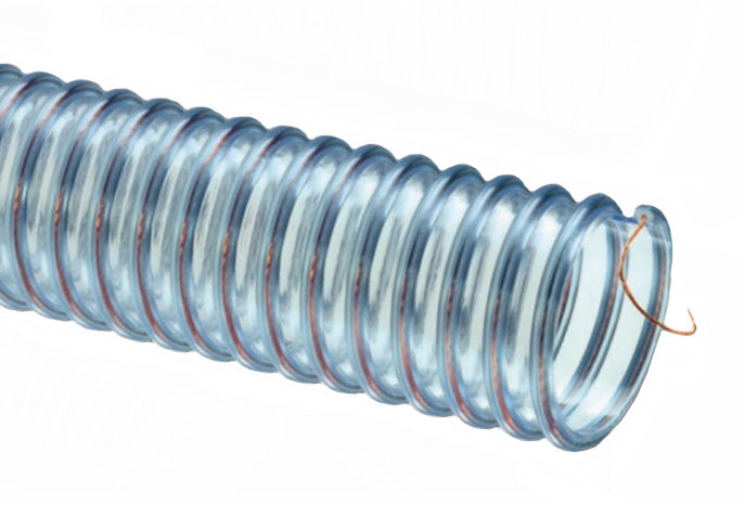 GTFE400X100 Tigerflex™ by Kuriyama | GTFE™ Series | Food Grade PVC Ducting / Material Handling Hose with Grounding Wire | 4" ID | 4.50" OD | 100ft Length