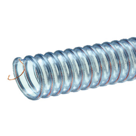 GTFE300X50 Tigerflex by Kuriyama | GTFE Series | Food Grade Ducting/Material Handling Hose with Grounding Wire | 3" ID | PVC | 50ft Length