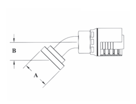 GW50-20x20 by Couplamatic | GW Series Coupling | 1-1/4" Hose ID x 1-1/4" Split Flange Size | Code 61 | 45° Elbow | Trivalent Zinc Plating