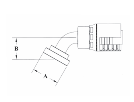 GW51-16x20 by Couplamatic | GW Series Coupling | 1" Hose ID x 1-1/4" Split Flange Size | Code 61 | 60° Elbow | Trivalent Zinc Plating