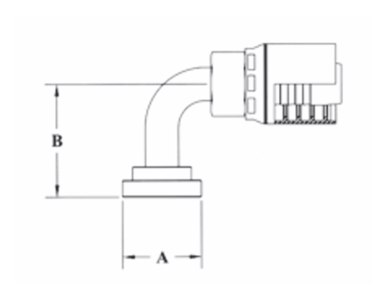 GW53-12x12 by Couplamatic | GW Series Coupling | 3/4" Hose ID x 3/4" Split Flange Size | Code 61 | 90° Elbow | Trivalent Zinc Plating