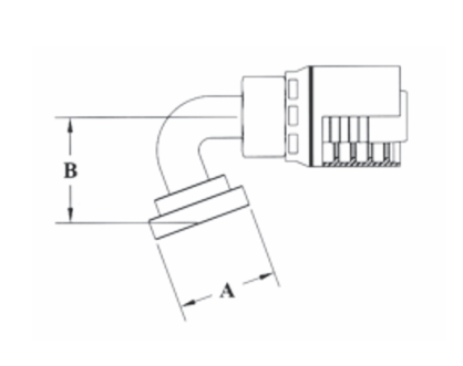 GW56-20x20 by Couplamatic | GW Series Coupling | 1-1/4" Hose ID x 1-1/4" Split Flange Size | Code 61 | 110° Elbow | Trivalent Zinc Plating