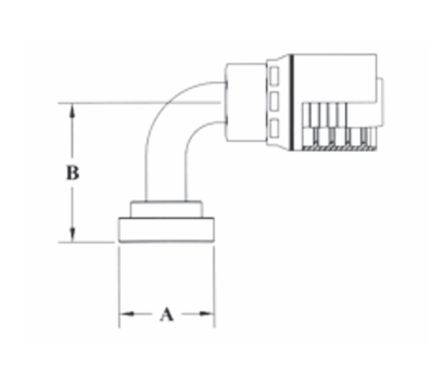 GW82-16x16 by Couplamatic | GW Series Coupling | 1" Hose ID x 1" Extra Heavy Duty Flange Size | 90° Elbow | Trivalent Zinc Plating | For use on Caterpillar® Equipment