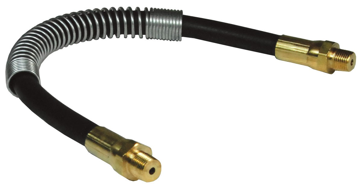 GWH0800S by Dixon Valve | Grease Whip Hose Assembly | with Strain Relief Spring | 1/8" Male NPT Brass Fittings | 8" Length