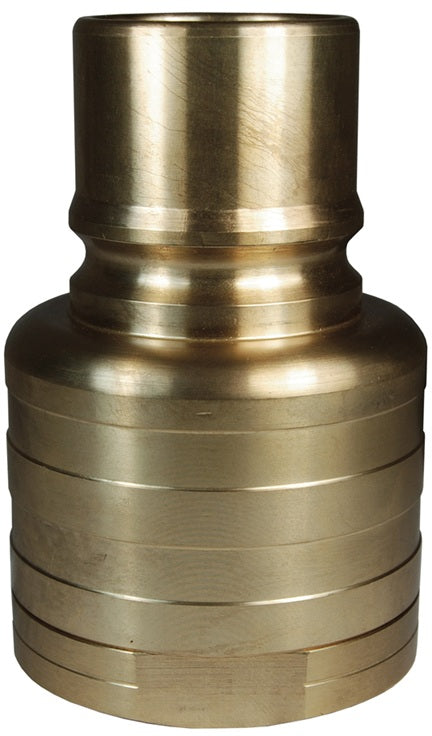 H10F10-B by Dixon Valve | Hydraulic Quick Disconnect Coupling | H-Series | 1-1/4" Female NPTF x 1-1/4" ISO-B High Volume Interchange | Plug | Brass