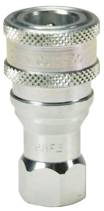 4HF4 by Dixon Valve | Hydraulic Quick Disconnect Coupling | H-Series | 1/2" Female NPTF x 1/2" ISO-B Interchange | Socket | Nitrile Seal | Steel